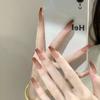 Usa uñas postizas de fiesta para estudiante de niña de dibujos animados cortas, medianas y largas de color sólido, 24 piezas de talla única, parche de uñas removible