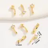 Cuentas Espaciadoras Geométricas de Forma Especial Chapadas en Cobre de Oro Real de 14K Incrustadas con Zirconia Colgante de Fuegos Artificiales Triangulares Pulsera DIY Accesorios para Pulseras