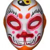 Maquillaje facial con hendidura doce zodiaco máscara blanca pintada a mano al por mayor con cuerda e imagen a color