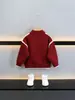 Suéter Infantil Masculino de Outono e Inverno com Zíper Parcial Estilo Coreano Tricô Espesso Pulôver Suéter de Lã para Bebês e Crianças Pequenas Roupas de Outono