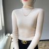 Suéter de cachemira pura de cuello alto entallado para mujer, suéter adelgazante para otoño e invierno, nuevo suéter de base interior ajustada de alta gama