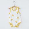 Ropa de Bebé Chaleco Envolvente Ropa de Pedos Ropa de Verano para Bebé Algodón Infantil Sin Mangas Trasero Triángulo Sombrerita Camiseta Recién Nacido Verano