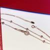 Pulseira de Chaveiro Feminina Estilo Frio Ins Camada Dupla Combinando Anel de Diamante Completo com Contas Doudou Alto Luxo Namorada Menina