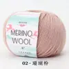 Hilo de Lana Pura Peinada Fino Bola de Hilo de Lana Fina Hermosa 50g Grosor Medio Crochet a Mano DIY Suéter Bufanda Tejida