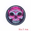 Bordado de caveira punk direto da fábrica bordado para comércio exterior adesivos de tecido patch para passar em roupas DIY em estoque