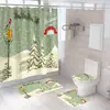 Cortina de chuveiro transfronteiriça série de Natal Amazon impressão digital 3D cortina de banheiro à prova d'água fornecimento direto da fábrica dropshipping
