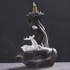 Quemador de Incienso de Flujo Inverso de Loto Púrpura y Bergamota Transfronterizo Quemador de Incienso de Pagoda de Bergamota de Ciervo Blanco Creativo Adornos de Artesanía para el Hogar