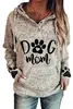 E-commerce transfronteiriço loja independente shopify Amazon novo MAMÃE DE CACHORRO pegada de cachorro estampa suéter feminino