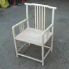 Sillón Antiguo de Roble Blanco Estilo Chino de Madera Maciza, Silla Sombrero Oficial Blanca, Silla de Comedor, Silla de Oficina, Silla con Respaldo, Silla Tai Shi