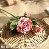 Al por mayor en stock 9 rosas de simulación ramo falso individual decoración de boda europea sala de estar flores de simulación de alta gama transfronterizas