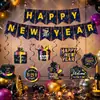 Decoraciones de panal de abeja de Año Nuevo transfronterizas, banderines de espiral temáticos de Año Nuevo, suministros de decoración para fiestas coloridos con temática de remolino retro