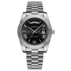 Marca Kangluowei Moda Tendencia Reloj para Hombre Comercio Exterior Correa de Acero Sólido Corona Esfera Colorida Reloj de Cuarzo