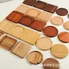 Posavasos de Madera Maciza Multimaterial en Stock, Bases Cuadradas y Redondas Aislantes del Calor para Uso en el Hogar y Restaurantes, Posavasos Antideslizantes para Bandejas de Té, Logo Personalizable