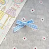 Pinza para el pelo de encaje a cuadros con lazo, estilo francés puro, accesorios para el cabello, pinza lateral, estilo preppy