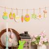 Colgante de huevo de Pascua transfronterizo, decoración de fiesta, decoraciones de madera, corte láser, bricolaje, virutas de madera en blanco