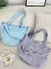59261 Bolsa de Lona para Estudiantes Mujer 2025 Nueva Tendencia Coreana Bolso Tote con Letras Bolsa de Compras Casual Gran Capacidad