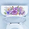 M12035-YX Adesivo de Vaso Sanitário Decorativo Tamanho Pequeno Flor Roxa Criativa Fundo para Quarto Banheiro Autoadesivo