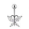 EABY nuevo piercing para ombligo de circón transfronterizo de acero inoxidable con forma de corazón y flor, piercing de moda para el ombligo, adornos para el ombligo, hebilla para el ombligo