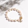 Pulseira de Zircônia Microcravejada Abelhinha Pérola para Mulheres Tendência Ins Estilo Frio Design de Nicho Estudantes Acessível Elegante Simples