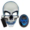 Em estoque Máscara Luminosa de Halloween V Preta Faixa de Sangue Máscara de Terror EL Fluorescente Atmosfera Adereços LEDMASK em estoque