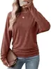 Amazon Europeia e Americana Comércio Exterior Transfronteiriço Outono e Inverno 2026 Novas Camisetas de Manga Longa Lisas com Gola Redonda para Mulheres Tricotadas de Manga Longa