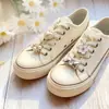 Accesorios de hebilla para cordones, accesorios de perlas y pedrería estilo Chanel, paneles decorativos para cordones, zapatos casuales, flores acrílicas para zapatos, hebillas para zapatos