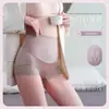 Directamente del fabricante, bestseller transfronterizo: Pantalones seamless de seda helada de cintura alta para control de abdomen, leggings sexy cómodos de encaje para levantar glúteos de verano