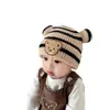 Temporada Otoño e Invierno Gorro para Niños Lindo Bebé Niño y Niña Caliente de Lana Protección para Orejas Gorro Tejido Recién Nacido Niño Pequeño Estilo K