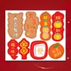 Etiqueta Pendente Vermelha Festiva de Ano Novo Decoração de Árvore da Fortuna para o Dia de Ano Novo Cartão Pendurado Pequeno Etiqueta Pendente para Embalagem de Presente Chinesa