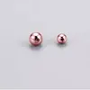 Tapones para Orejas Roscados de Plata de Ley S925, Tapones para Orejas, Aretes de Botón, Cuentas Redondas Espirales Anticaídas, Tapones de Rosca para Orejas, Accesorios de Hebilla Trasera para Orejas