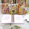 Papelería de Mini Cuaderno Lindo Brillante con Temática de Estrellas, Mini Cuaderno Cuadrado de Espiral, Bloc de Notas Portátil