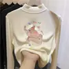 Top base para niña de cuello alto medio, nueva colección otoño/invierno 2026, ropa interior elegante, camiseta casual de manga larga, para niñas de talla mediana y grande