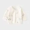 Ropa interior de algodón puro para bebé recién nacido, espalda media, sin varillas, para primavera y otoño, cierre de velcro, traje de monje ajustado, top para bebé