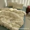 Roupa de Cama de Desenho Animado Capa de Edredom de Algodão Lavado Conjunto de Quatro Peças para Quarto Conjunto de Três Peças para Dormitório Universitário