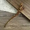 Novo Grampo de Cabelo Dourado de Sândalo Estilo Chinês Grampo de Cabelo Gatinho Fofo Acessório de Cabeça Antigo para Mulheres Cheongsam Hanfu