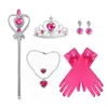 En Stock Corona Infantil Elsa Diadema de Princesa Varita Mágica de Princesa Varita de Hada Guantes Collar Vestido Infantil Accesorios para Disfrazarse