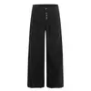 Jeans de Botones de Alta Gama Estilo Americano con Diseño Único y Costuras Visibles, Pantalones de Trabajo Versátiles Unisex Sueltos Rectos de Pierna Ancha