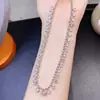 Colar de Água-Marinha Natural O Cristal Está Limpo! Pedra Principal 4*4mm Prata 925 Processo de Galvanoplastia Inlaid