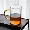 Venta al por mayor de fábrica vaso de agua de vidrio de grano vertical taza para té de burbujas para el hogar taza de café con vaso de rayas de leche de vidrio rojo de internet