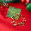 Pulsera Navideña Más Vendida en Amazon Contraste Rojo y Verde Copo de Nieve Campana Colgante de Árbol de Navidad Pulsera de Regalo de Navidad para Mujer
