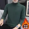 Directamente del fabricante, camiseta de manga larga de terciopelo térmico de doble cara para hombre, camiseta interior para otoño e invierno con cuello medio alto, capa interior resistente, top cálido