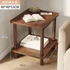 Alternativa a la mesa de noche: Mesa de noche moderna simple, Estante de almacenamiento pequeño, Mesa pequeña de pie, Madera maciza, Color de madera natural simple