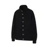 Suéter tipo cárdigan chaqueta casual de ajuste holgado de forro polar "flor eterna" de cuello alto abotonado, estilo coreano, corte limpio para hombre