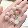 Colgante Pequeño de Manzana de Aventurina Natural al por Mayor, Accesorios de Jade Seda Dorada, Fruta de la Paz de Jade Completamente Verde Colgante de Jade DIY