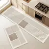 Tapete de Chão de Cozinha Cor Sólida Café com Leite Longo Absorvente de Lama Diatomácea Tapete de Chão Doméstico Resistente à Sujeira Fácil de Cuidar Tapete de Pé Longo Antiderrapante