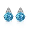 Pendientes de Corte de Fuegos Artificiales Más Vendidos en Tiktok y Xiaohongshu, Modernos y Sencillos, Joyería para Orejas de Diamante de Alto Carbono Deslumbrante, Transmisión en Vivo, Dropshipping de Una Sola Pieza