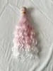 Peluca de Muñeca de Algodón 25cm Cabello Ondulado de Seda Suave con Degradado de Onda de Agua para Muñecas Bjd