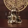 Estatua de Latón de la Diosa Qingqiu Zorro Espiritual de Nueve Colas Emperatriz Adornos Pequeños de Escritorio Nueve Niñas Decoraciones para el Hogar