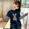 Nueva Camiseta Básica de Algodón Puro de Corte Holgado para Primavera y Otoño para Niños Mayores, Camiseta de Manga Larga de Dos Piezas Falsas Moderna y Versátil para Niñas