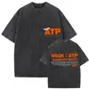 Camiseta Vintage Lavada Nsqk Aoou Piensa en Mí Nuevo Álbum 2025 para Hombre Hip-Hop Gótico